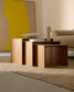 Set Litto con 3 tavolini a nido impiallacciatura in rovere 60 x 40 / 51 x 36 / 42 x 31 cm