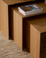 Set Litto con 3 tavolini a nido impiallacciatura in rovere 60 x 40 / 51 x 36 / 42 x 31 cm