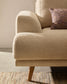 Divano Karin 2 posti in ciniglia beige con gambe in legno di faggio massiccio 211 cm