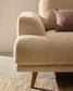 Divano Karin 2 posti in ciniglia beige con gambe in legno di faggio massiccio 211 cm