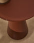 Tavolino d’appoggio Wilshire in vetro temperato smerigliato e acciaio verniciato terracotta satinato Ø35cm