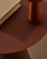 Tavolino d’appoggio Wilshire in vetro temperato smerigliato e acciaio verniciato terracotta satinato Ø50cm