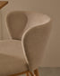 Sgabello Ciselia ciniglia beige legno di frassino finitura tono naturale 65 cm