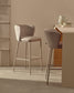 Sgabello Ciselia in ciniglia beige e acciaio beige altezza 65 cm