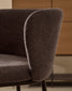 Sgabello Ciselia in ciniglia grigio scuro e gambe acciaio nero altezza 65 cm