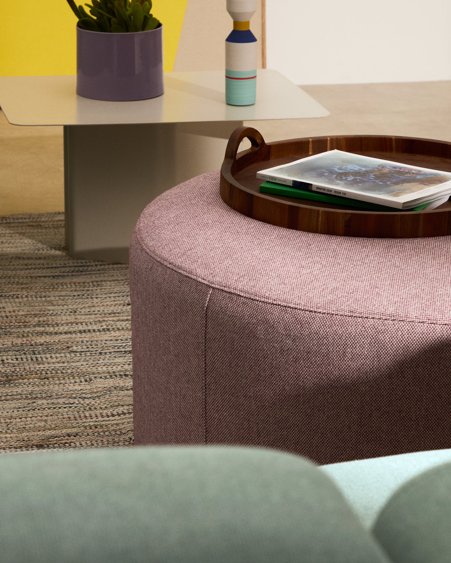 Pouf sfoderabile Kaeli viola Ø 90 cm