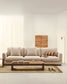 Divano Gala 4 posti in ciniglia beige 300 cm