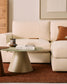 Divano modulare Alea 3 posti sfoderabile in ciniglia chaise longue destra écru 220 cm