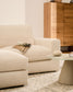 Divano modulare sfoderabile Alea 3 posti in ciniglia chaise longue sinistra écru 220 cm