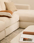 Divano modulare Alea 4 posti sfoderabile in ciniglia chaise longue destra écru 310 cm