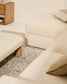Divano modulare Alea 4 posti sfoderabile in ciniglia chaise longue sinistra écru 310 cm