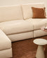 Divano modulare Alea 5 posti sfoderabile in ciniglia chaise longue sinistra écru 340 cm