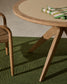 Tavolo rotondo Julieta in polycement beige e legno massiccio di acacia Ø 120 cm