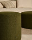 Pouf sfoderabile Kaeli in tessuto bouclé verde Ø 43 cm