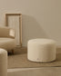 Pouf sfoderabile Kaeli in tessuto bouclé écru Ø 60 cm