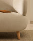 Poltrona Luisa in tessuto di ciniglia perla in legno massiccio di faggio 90 cm