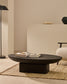 Tavolino da appoggio Ovak in legno massiccio di acacia con finitura nera 140 x 70 cm
