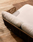 Lettino doppio Catalina in corda beige e 100% legno massiccio di acacia