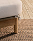 Lettino doppio Catalina in corda beige e 100% legno massiccio di acacia