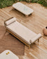 Tavolino da salotto Labra in cemento e legno d'acacia 140 x 70 cm