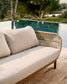 Divano Catalina 3 posti in corda beige e legno massello di acacia 170 cm