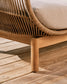 Divano Catalina 3 posti in corda beige e legno massello di acacia 170 cm