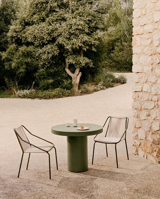 Tavolo rotondo Aiguablava in cemento verde Ø 90 cm
