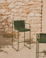 Sgabello Maurina impilabile in acciaio zincato verde con corda verde 74,5 cm