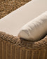 Divano Meria a 3 posti in rattan sintetico e gambe in legno massiccio di acacia 208 cm