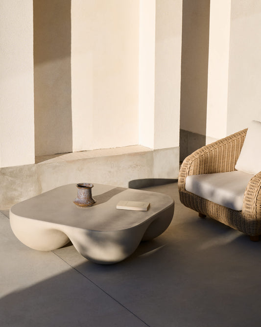 Tavolino da salotto Colba in polystone 100 x 100 cm