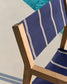 Sedia pieghevole da esterno Vilara a righe blu e beige in legno massiccio di acacia