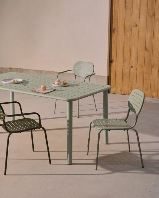 Tavolo da esterno Brai in acciaio zincato turchese 180 x 90 cm