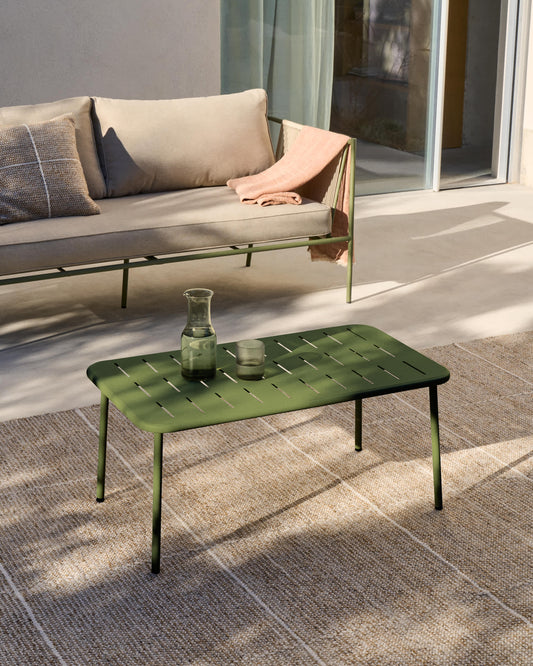 Tavolino da salotto da esterno Zivia in acciaio zincato verde 90 x 50 cm