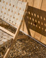 Sedia pieghevole Chabeli in legno massello di acacia e corda crema