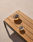 Tavolino da centro Sorells in alluminio verde e legno di teak 52,4 x 91 cm FSC 100%