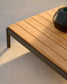Tavolino da centro Sorells in alluminio verde e legno di teak 89 x 91 cm FSC 100%