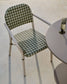 Sedia impilabile Tuccia in alluminio e rattan sintetico verde e beige