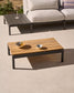 Tavolino da centro Sorells in alluminio grigio e legno di teak 89 x 91 cm FSC 100%