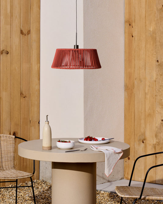 Paralume per lampada da soffitto Aldet in corda color terracotta mélange Ø 46 cm