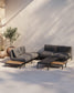Tavolino da centro Sorells in alluminio grigio 63 x 144,6 cm