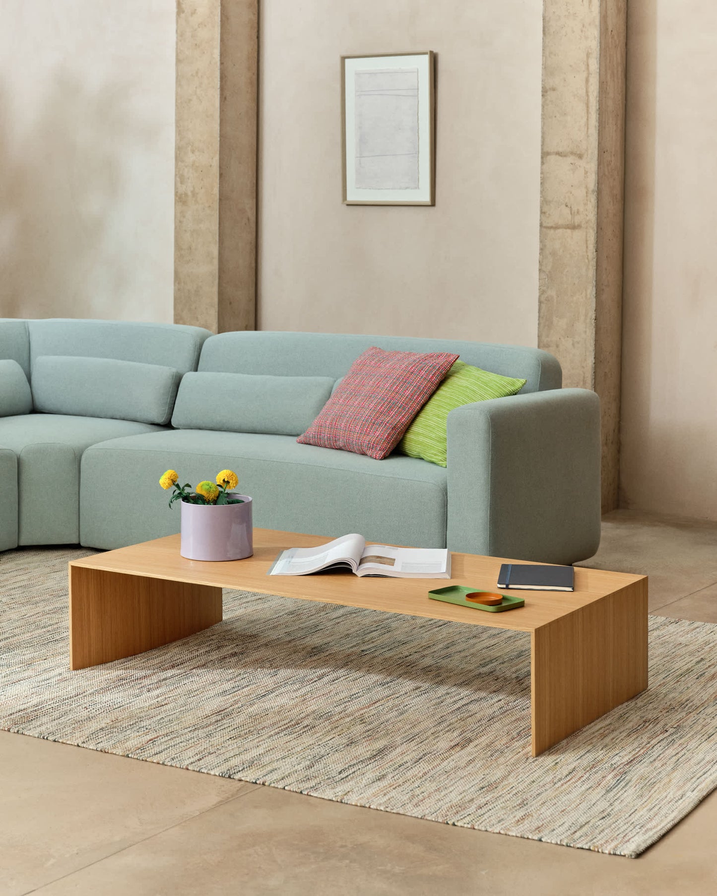 Tavolino salotto Litto impiallacciatura in rovere 140 x 70 cm