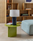 Lampada da tavolo Toneric in ceramica con finitura blu e cotone