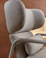 Poltrona Inari beige e acciaio, verniciata beige