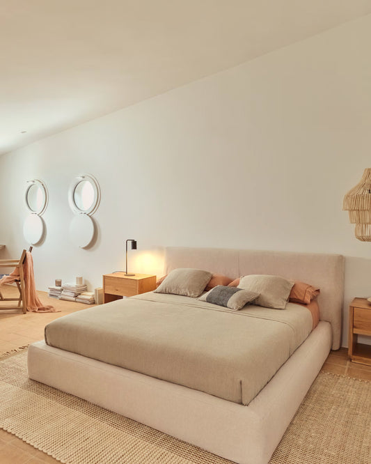 Letto sfoderabile Blok écru per materasso 160 x 200 cm