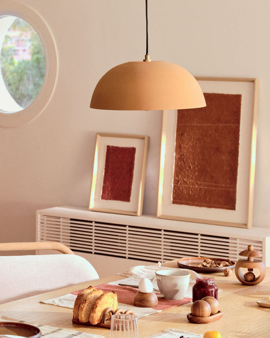 Lampada da soffitto Nibla in metallo effetto terracotta Ø46 cm