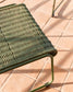 Poggiapiedi Maurina in acciaio zincato e corda verde 58 x 52,5 cm