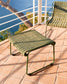 Poggiapiedi Maurina in acciaio zincato e corda verde 58 x 52,5 cm