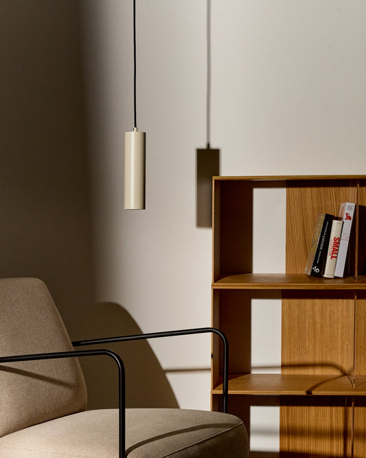 Lampada da soffitto Andia in alluminio verniciato beige