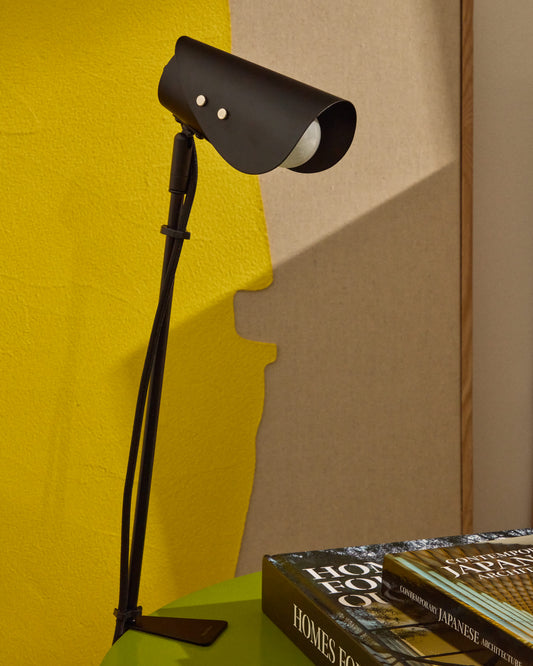 Lampada da tavolo Jula con morsetto in metallo nero