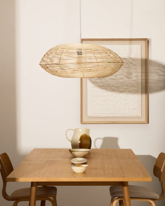 Paralume per lampada da soffitto Flaro in rattan con finitura chiara Ø 70 cm